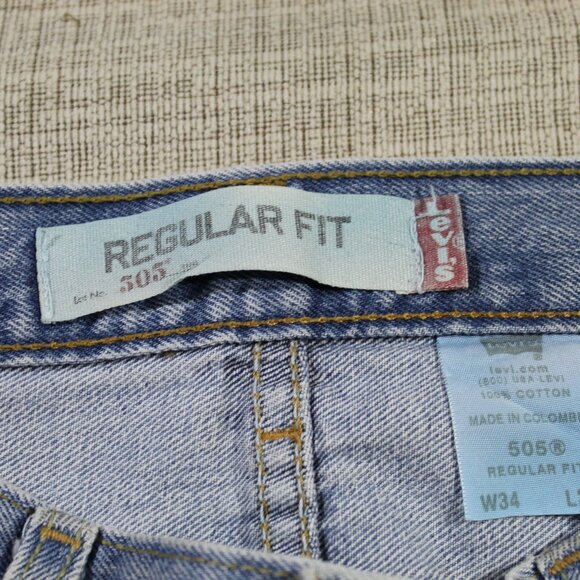 Vintage Y2K Levi's 505 Size 34x28 Straight Leg Classic Fit Blue Jeans - Picture 3 of 8